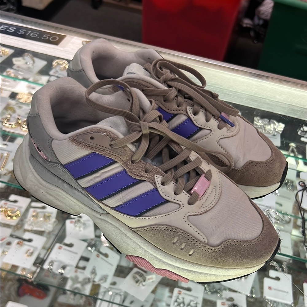 Adidas Gray and Purple Sneakers